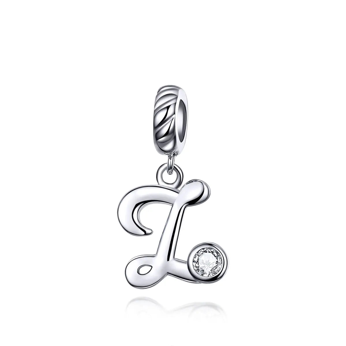 silver letter charm