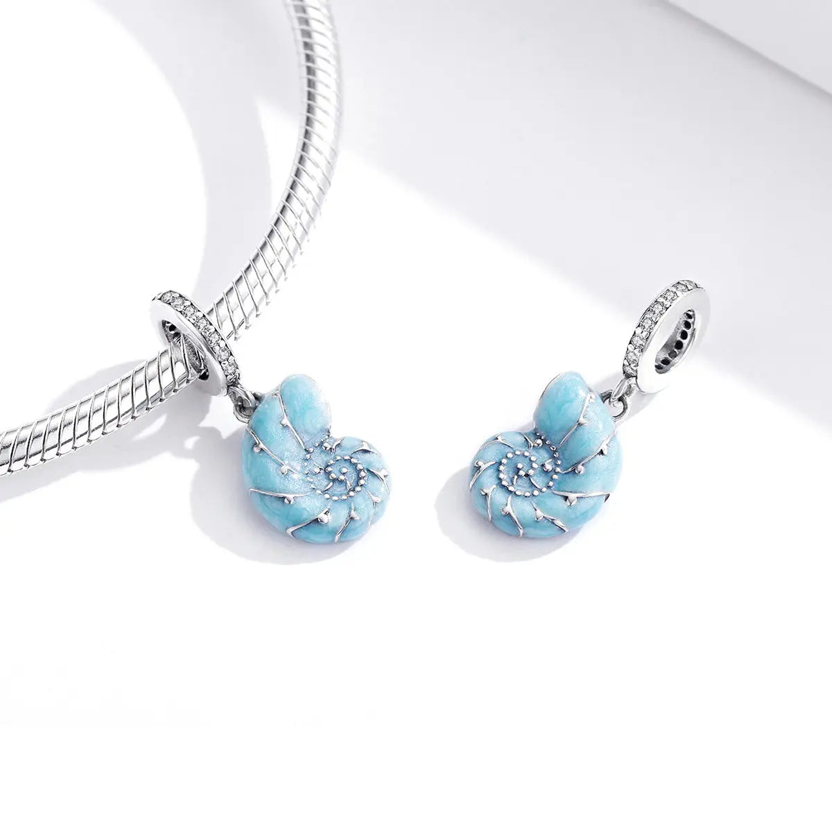 Sea Snail Dangle Charm in Sterling Silver Kozy Lumiere