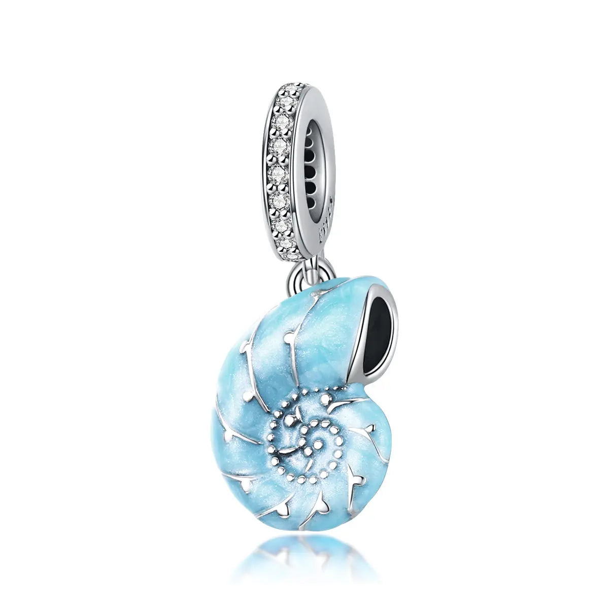 Sea Snail Dangle Charm in Sterling Silver Kozy Lumiere