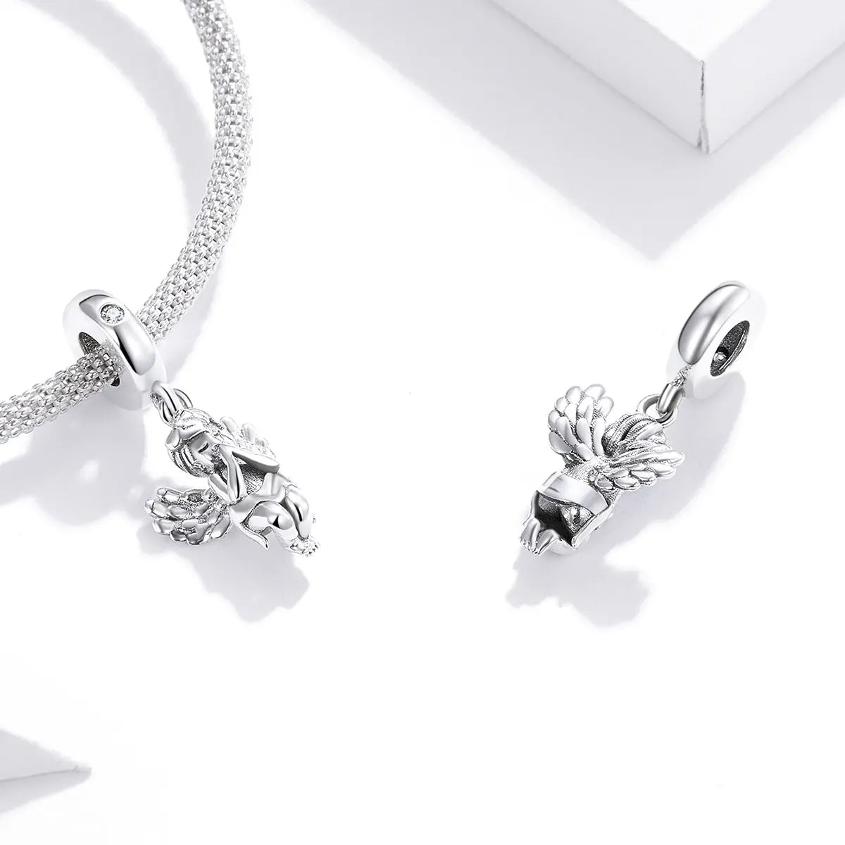 Praying Angel Dangle Charm in Sterling Silver Kozy Lumiere