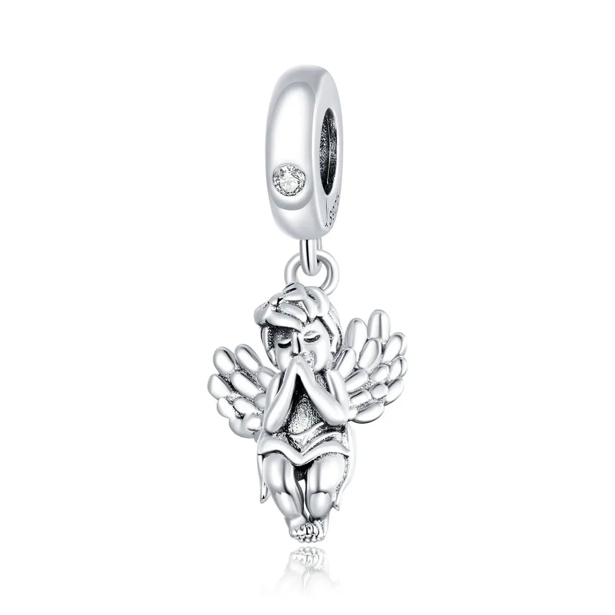 Praying Angel Dangle Charm in Sterling Silver Kozy Lumiere