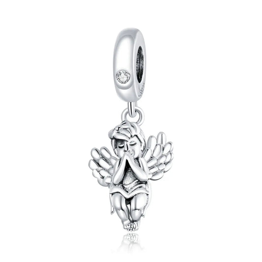 Praying Angel Dangle Charm in Sterling Silver Kozy Lumiere