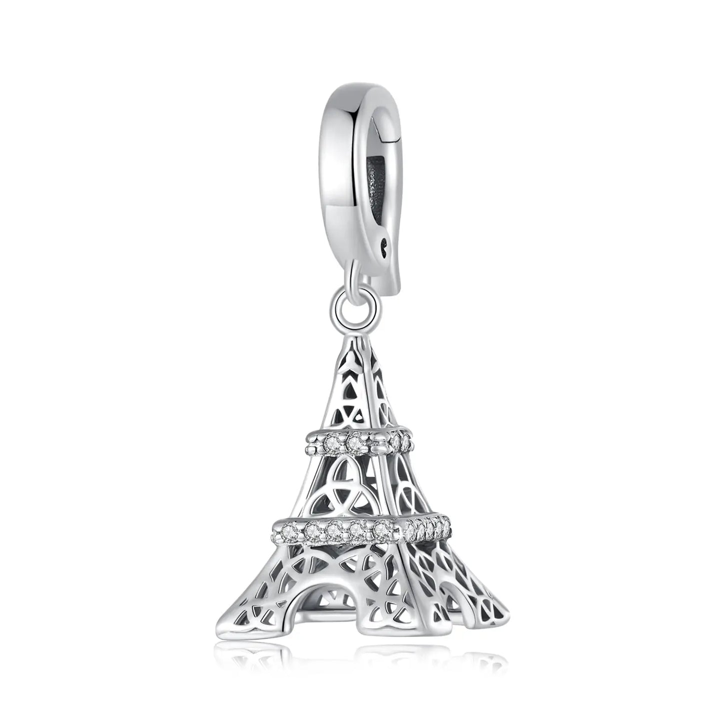 Eiffel Tower Clip Dangle Charm in Sterling Silver Kozy Lumiere