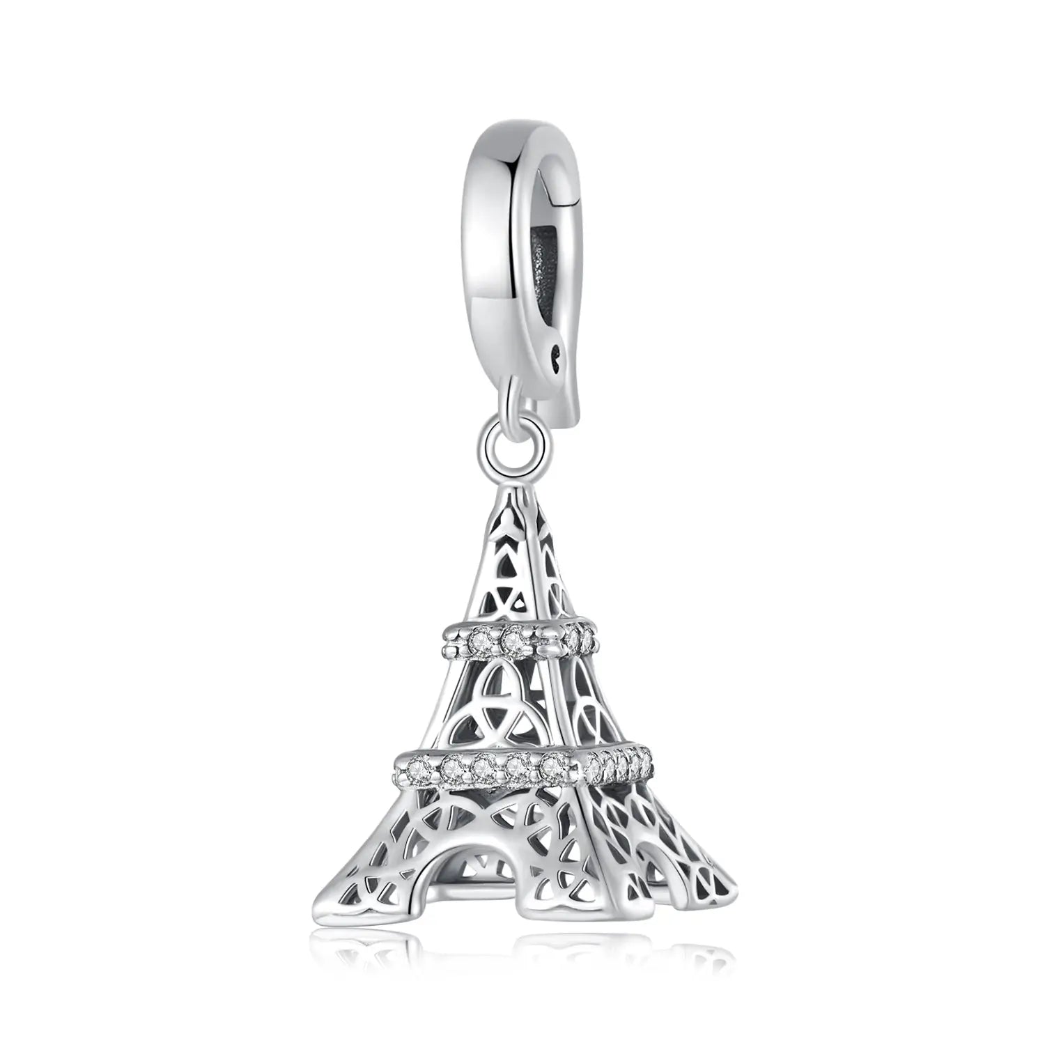 Eiffel Tower Clip Dangle Charm in Sterling Silver Kozy Lumiere