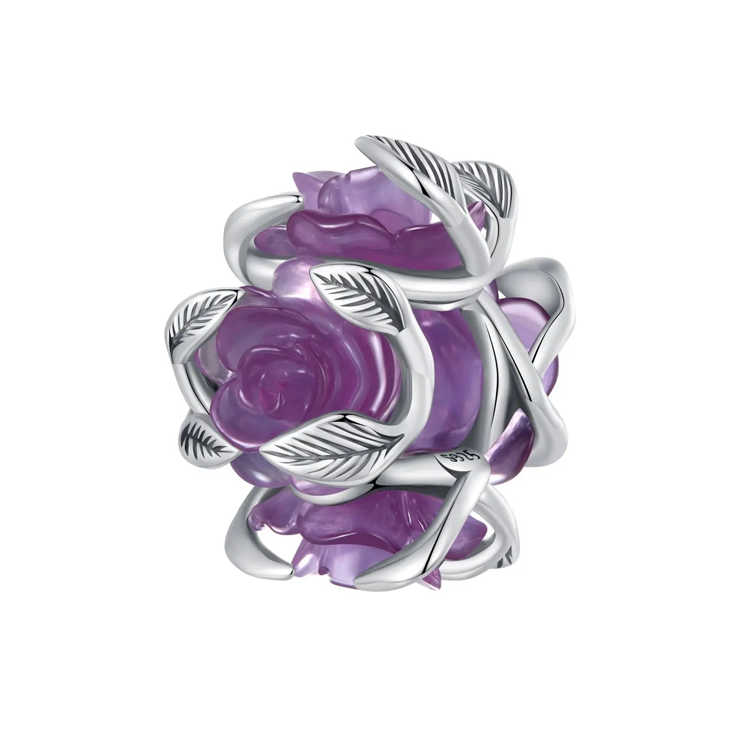 Ultraviolet Flower Charm Bead in Sterling Silver Kozy Lumiere