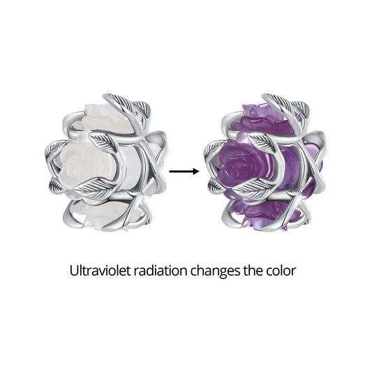 Ultraviolet Flower Charm Bead in Sterling Silver Kozy Lumiere