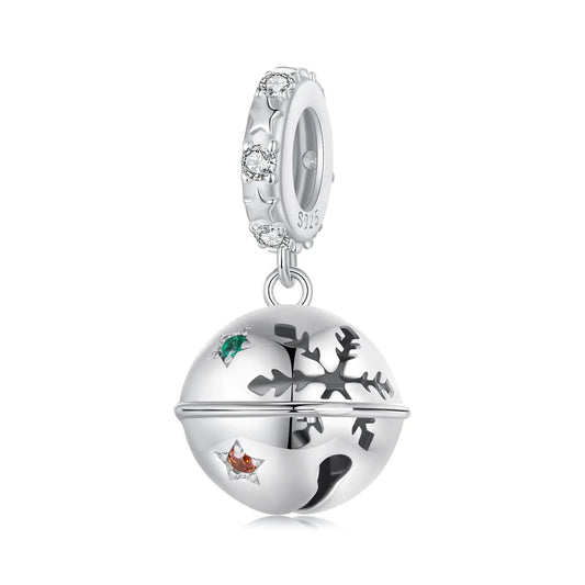 Christmas Bell Dangle Charm in Sterling Silver Kozy Lumiere
