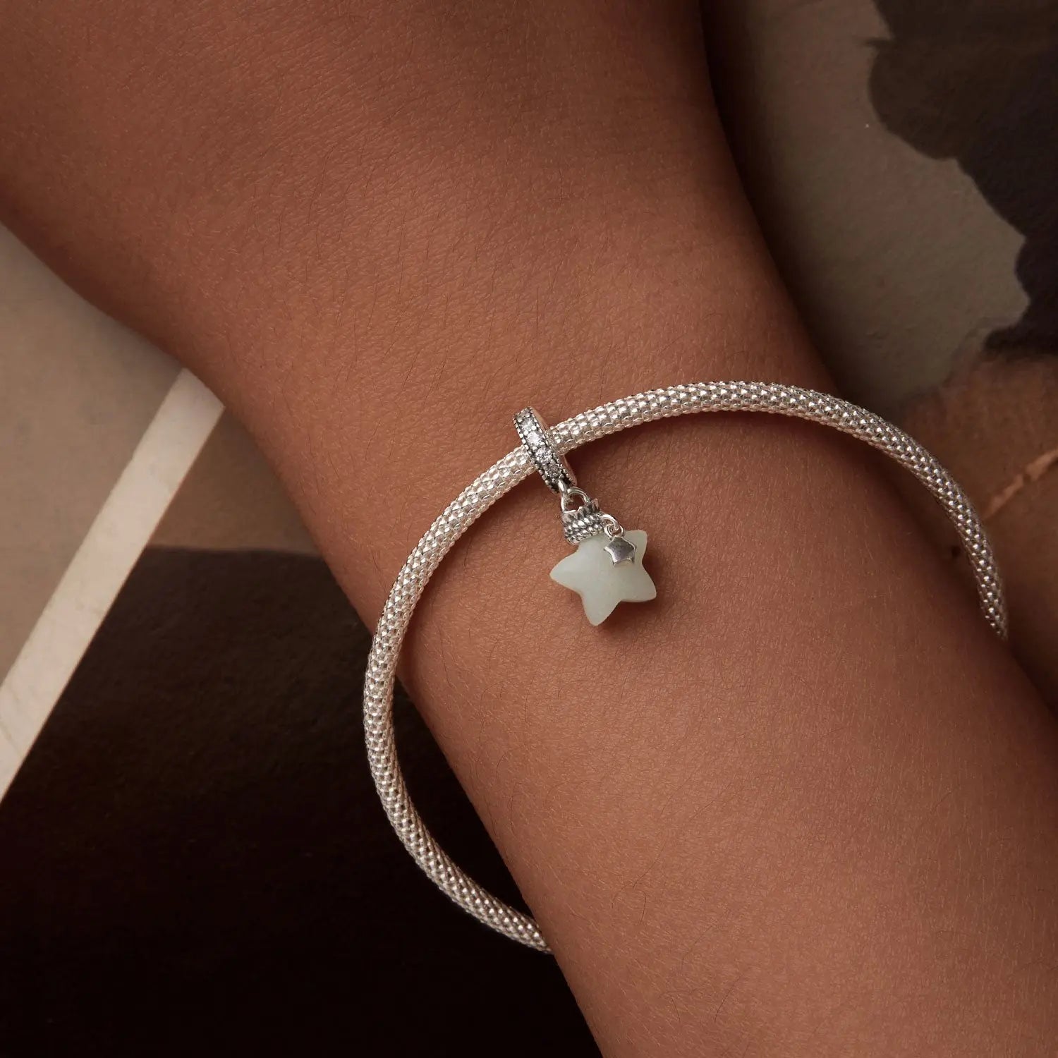 Luminous Star Wish Bottle Dangle Charm in Sterling Silver Kozy Lumiere