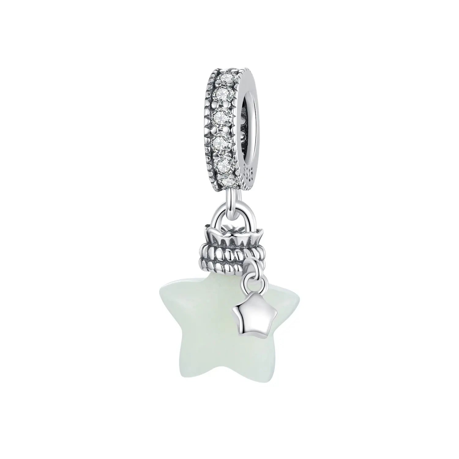 Luminous Star Wish Bottle Dangle Charm in Sterling Silver Kozy Lumiere