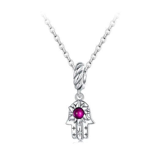 Hamsa Hand Dangle Charm in Sterling Silver Kozy Lumiere