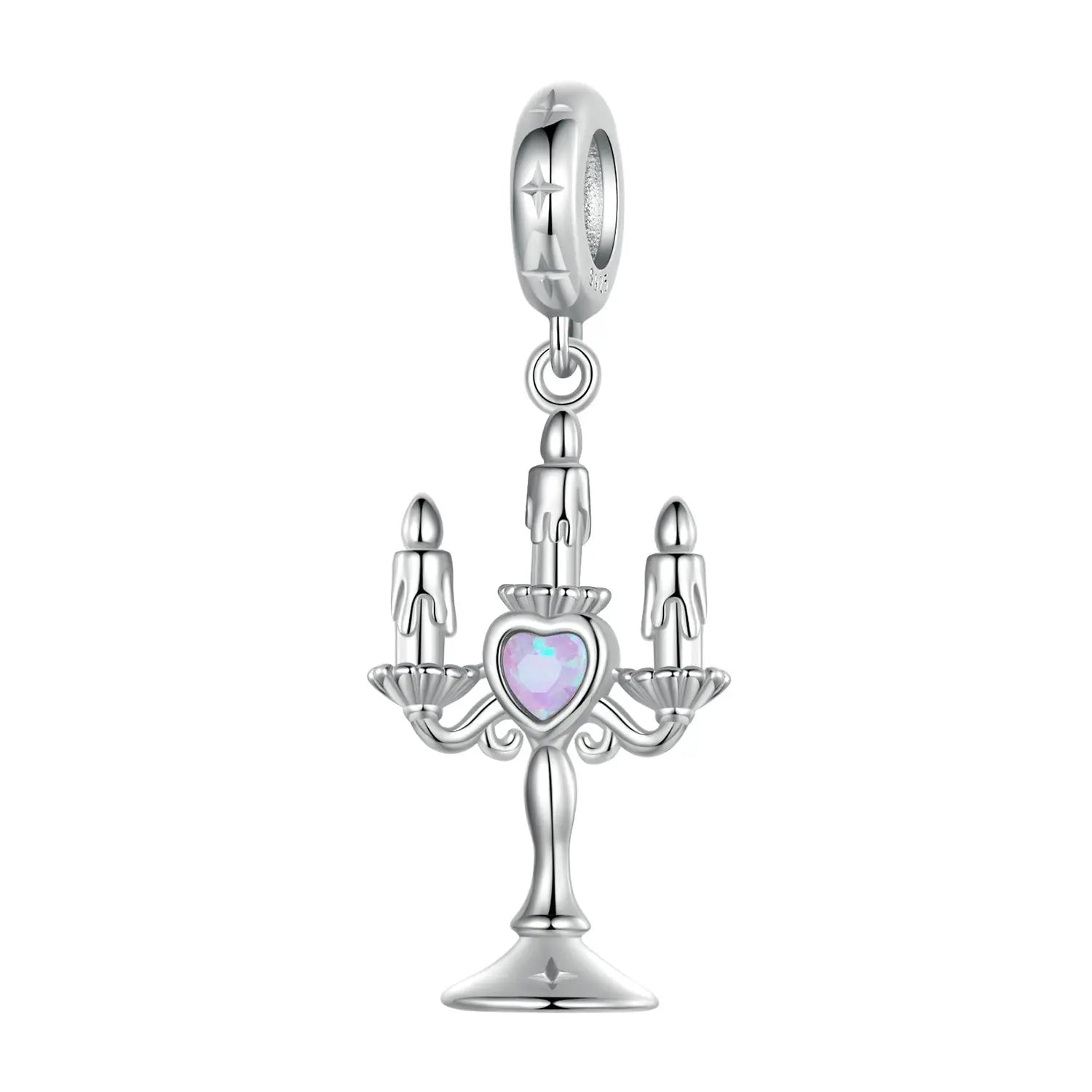 French Vintage Candleholder Dangle Charm in Sterling Silver Kozy Lumiere