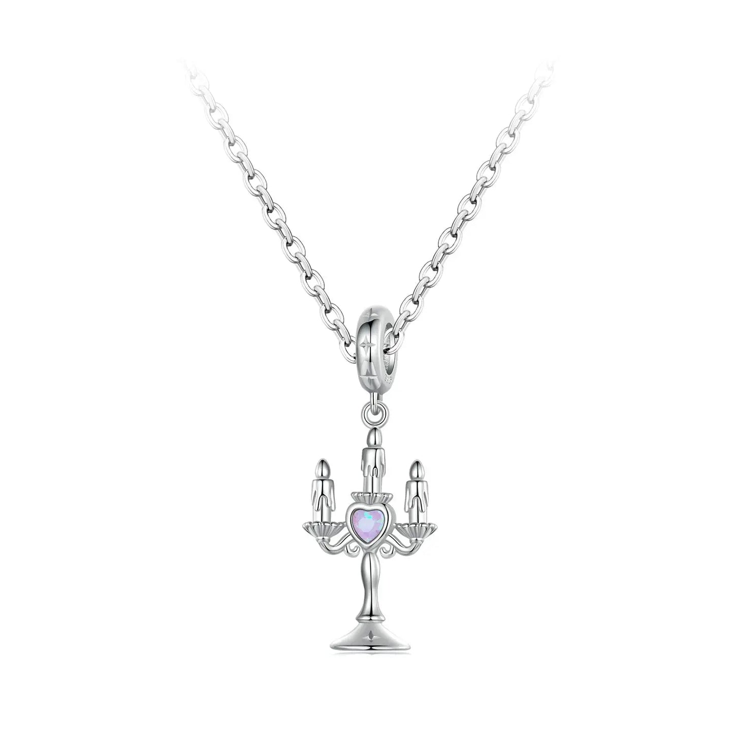 French Vintage Candleholder Dangle Charm in Sterling Silver Kozy Lumiere