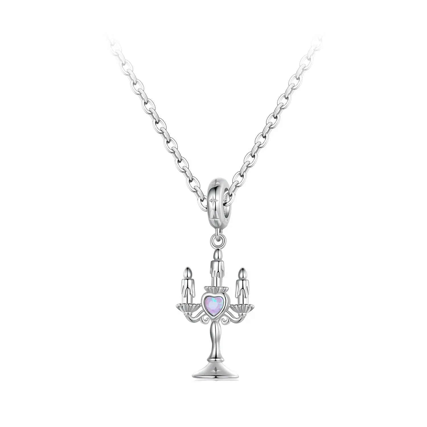 French Vintage Candleholder Dangle Charm in Sterling Silver Kozy Lumiere