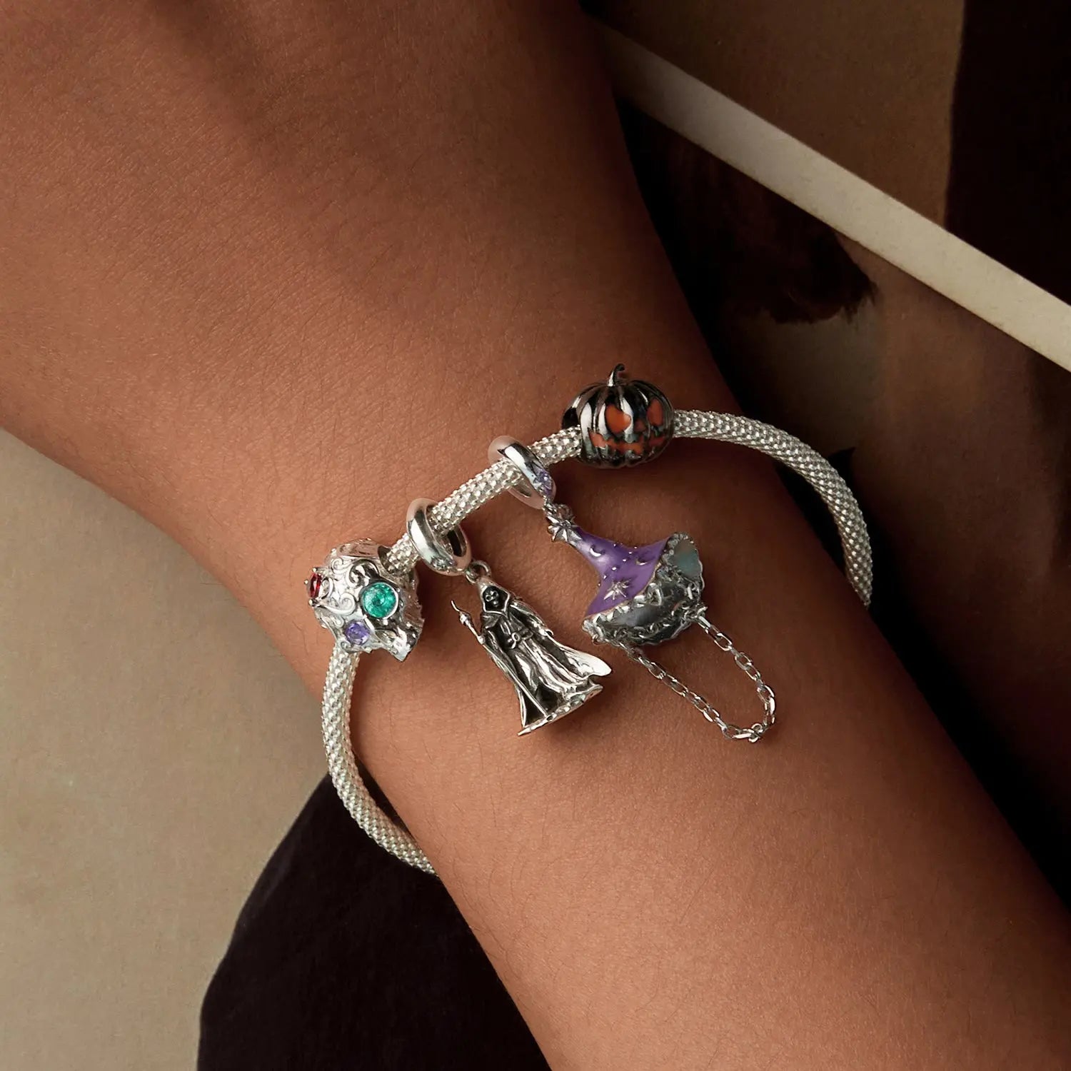Luminous Witch Hat Dangle Charm in Sterling Silver Kozy Lumiere