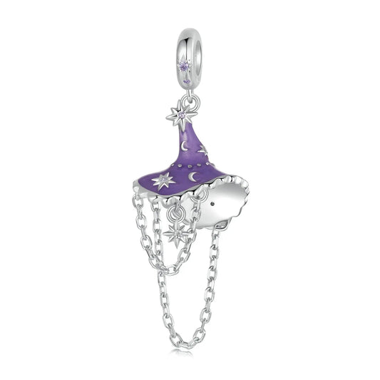 Luminous Witch Hat Dangle Charm in Sterling Silver Kozy Lumiere