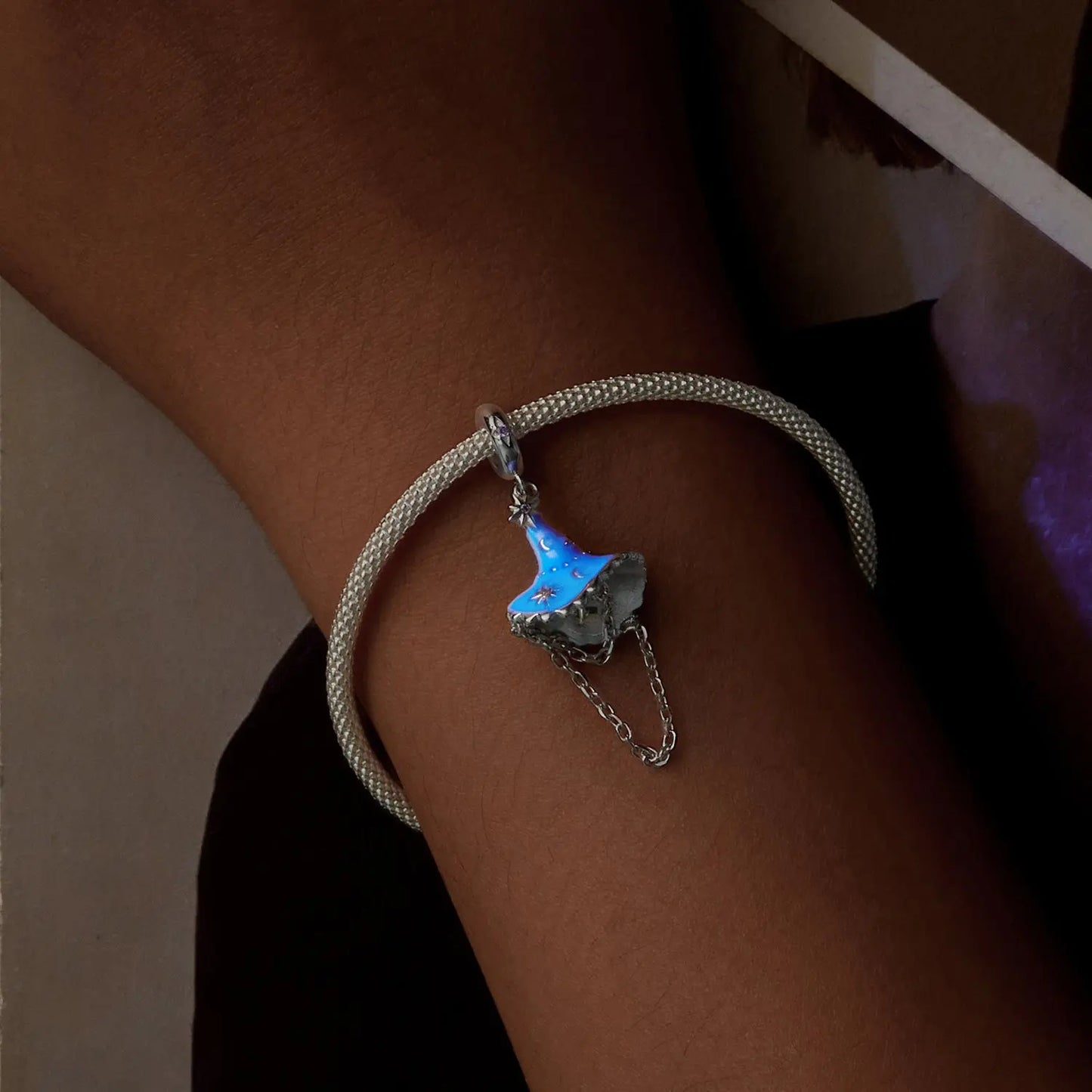 Luminous Witch Hat Dangle Charm in Sterling Silver Kozy Lumiere