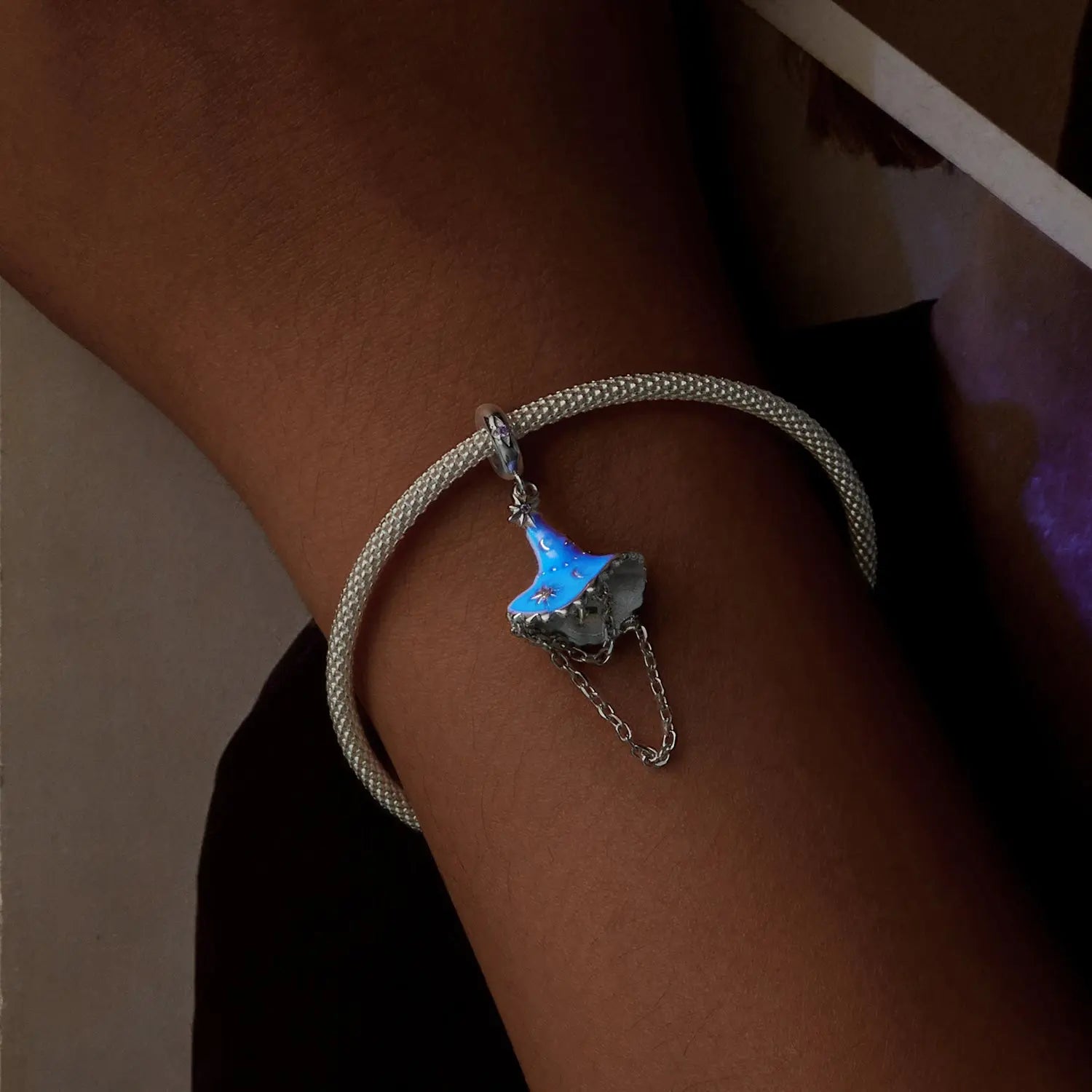 Luminous Witch Hat Dangle Charm in Sterling Silver Kozy Lumiere