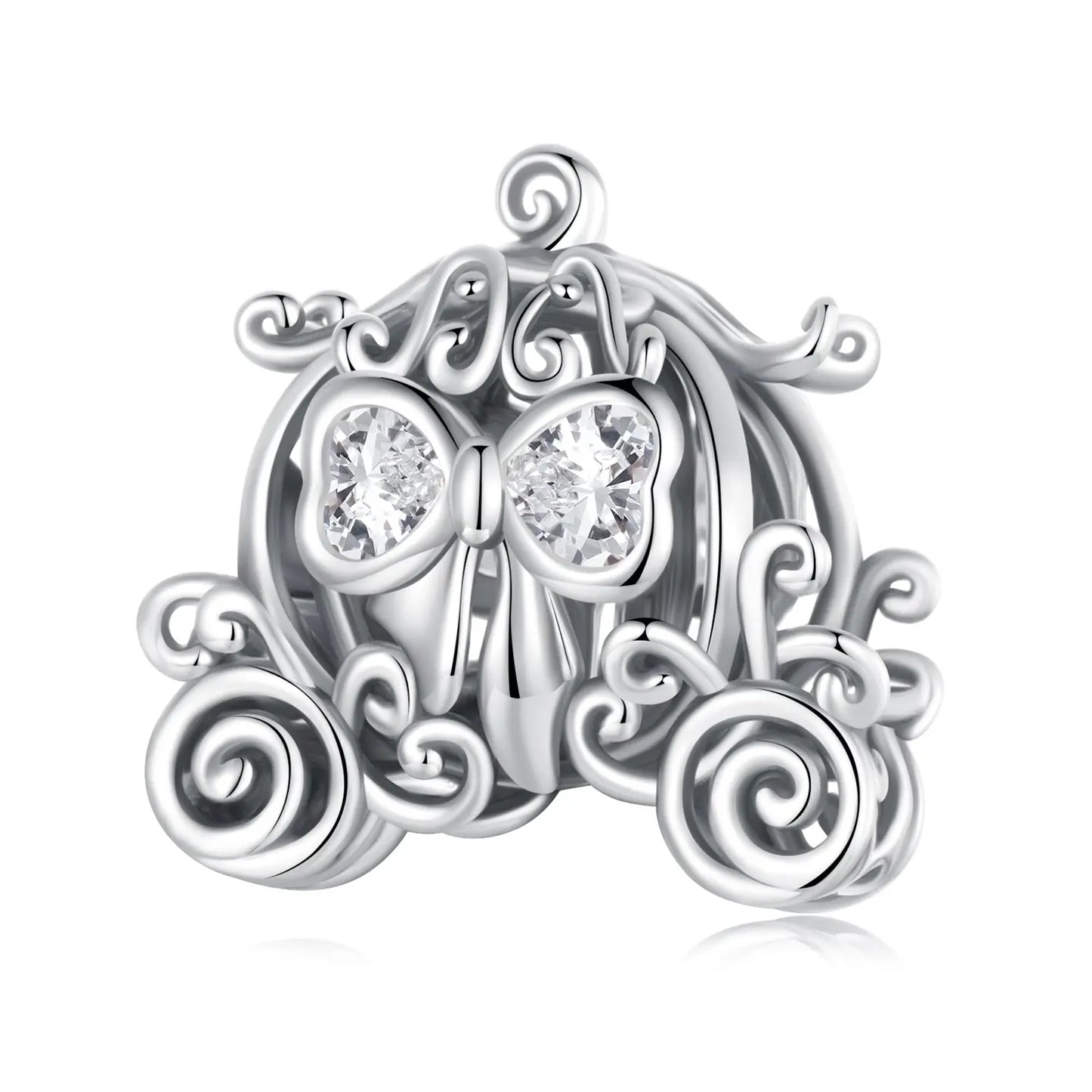 Pumpkin Carriage Charm Bead in Sterling Silver Kozy Lumiere