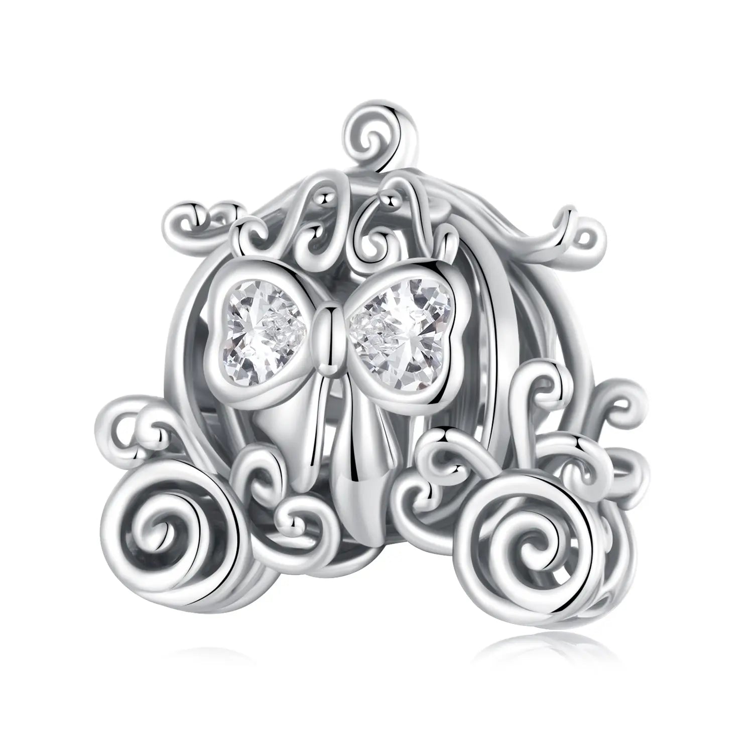 Pumpkin Carriage Charm Bead in Sterling Silver Kozy Lumiere