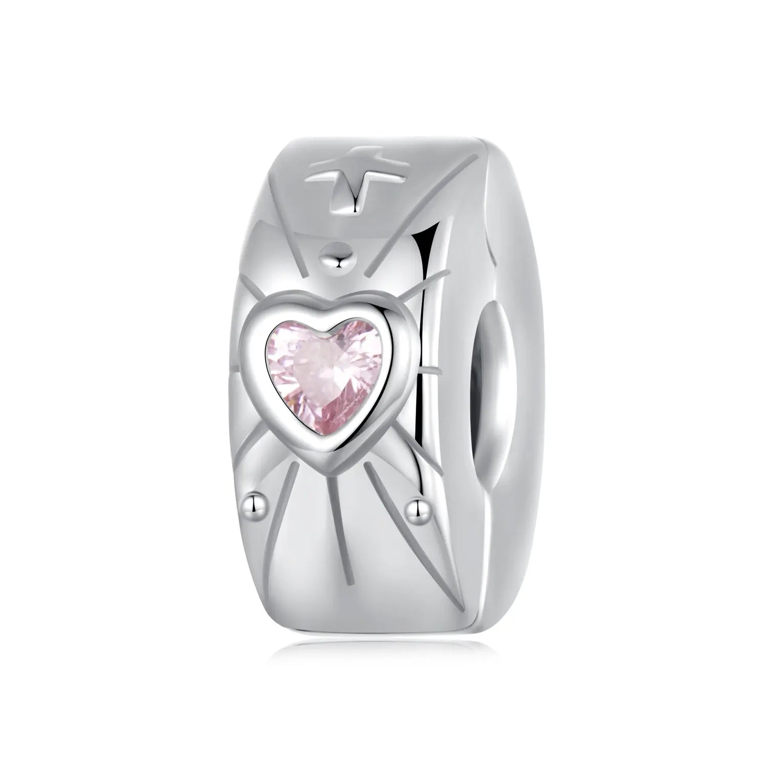 Sterling Silver Glowing Heart Clip Spacer Charm Kozy Lumiere