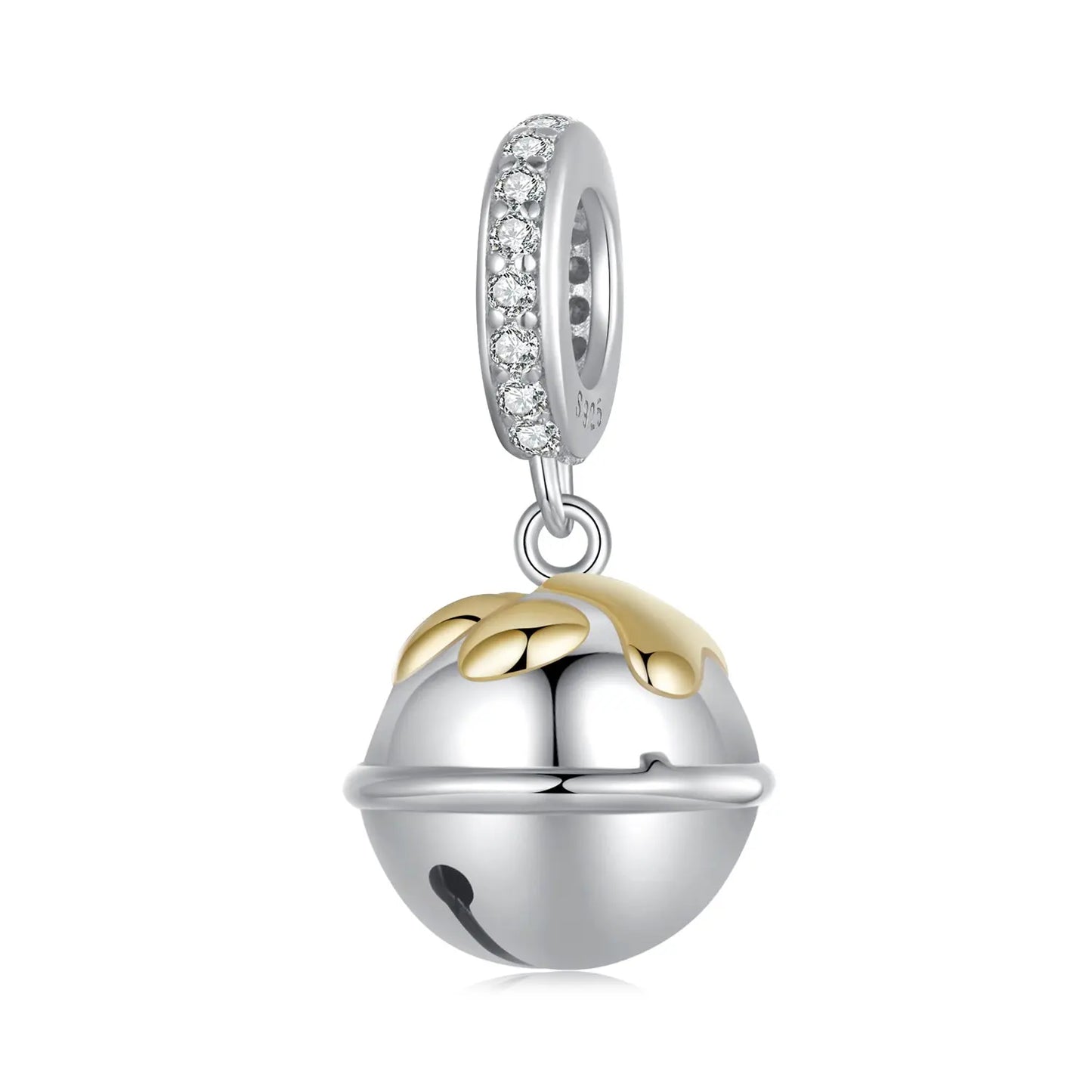 Paw Bell Dangle Charm in Sterling Silver Kozy Lumiere