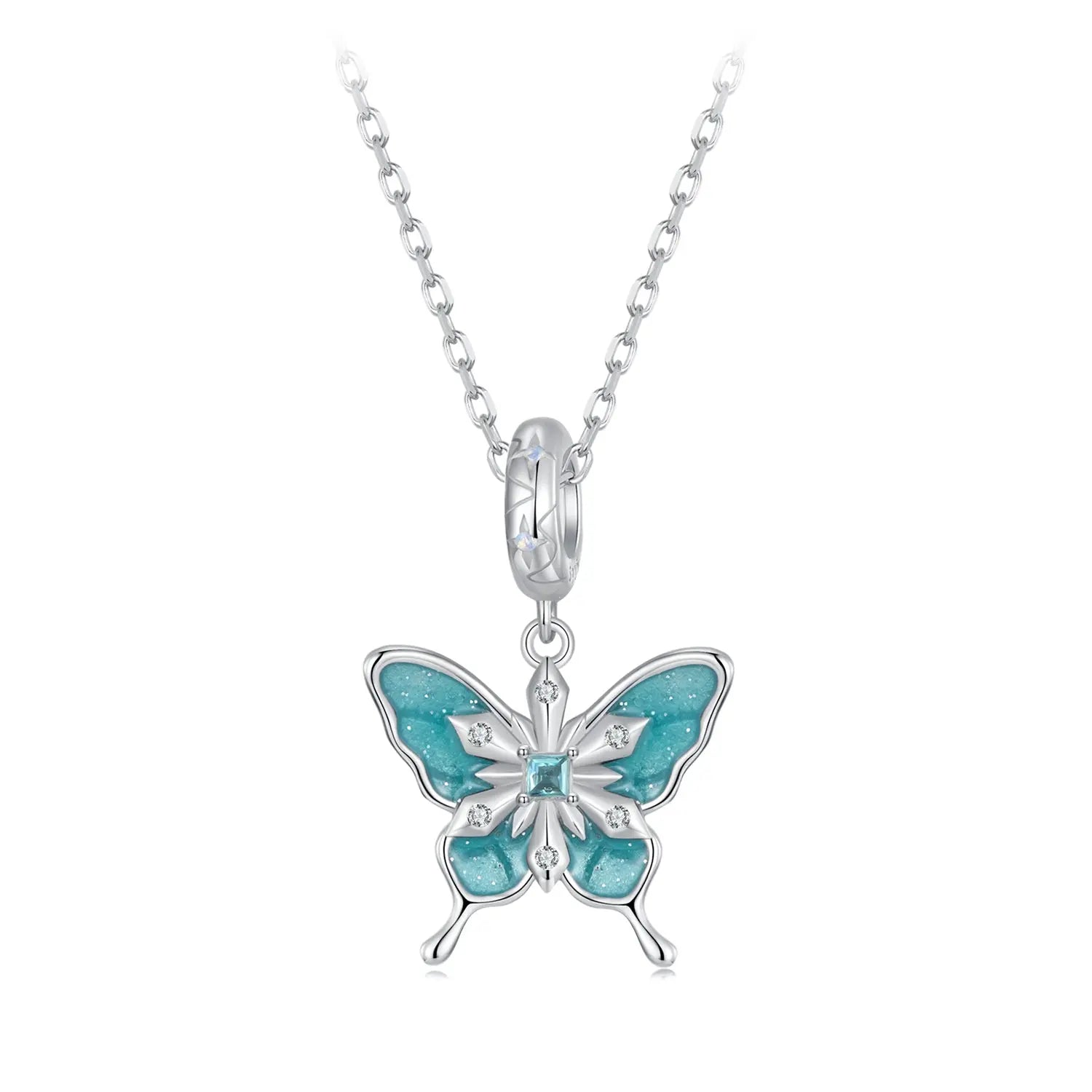 Blue Butterfly Dangle Charm in Sterling Silver Kozy Lumiere