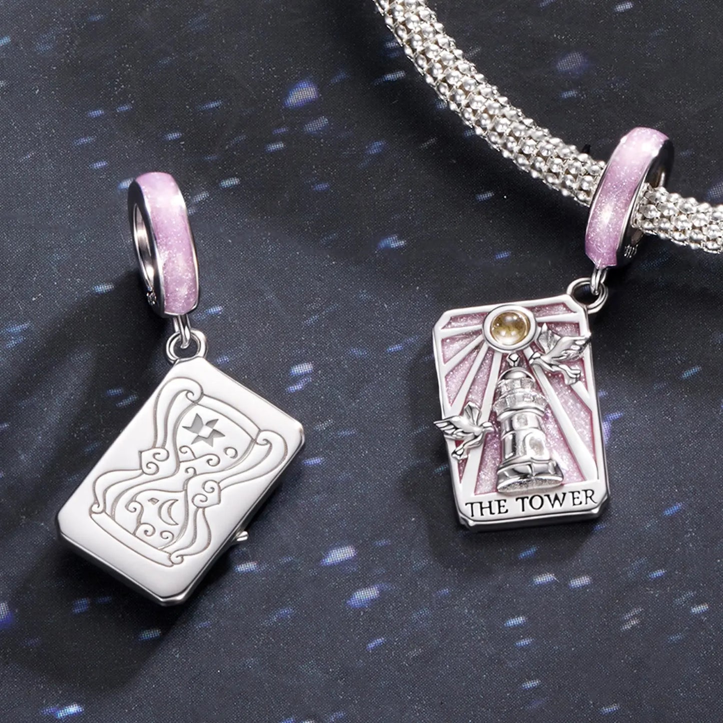 Tarot Card Dangle Charm in Sterling Silver Kozy Lumiere