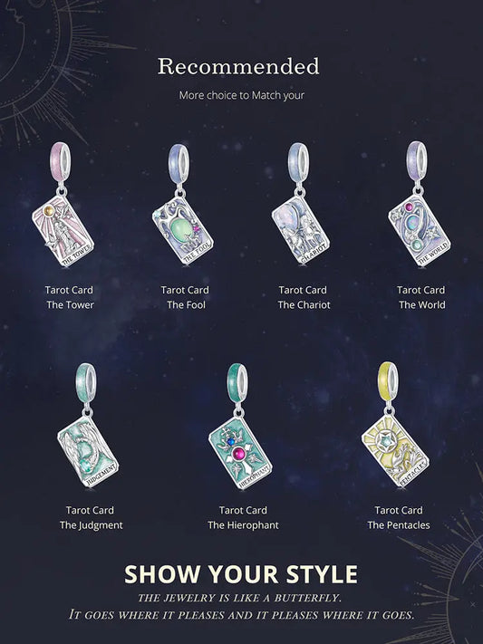 Tarot Card Dangle Charm in Sterling Silver Kozy Lumiere