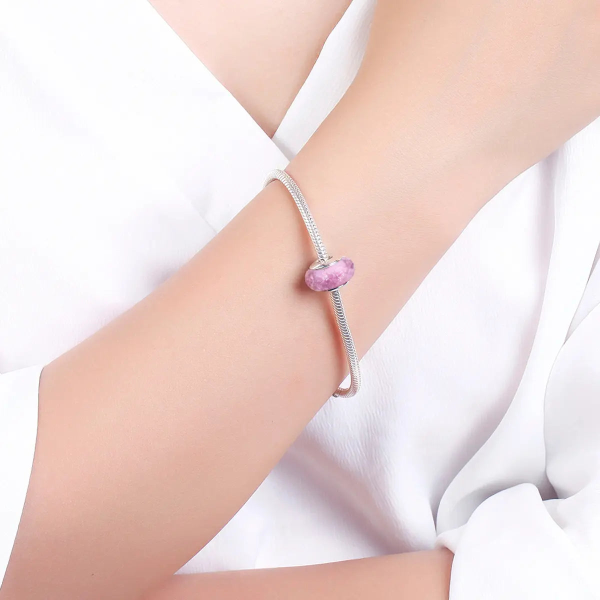 Sterling Silver Crystal Glass Charm Kozy Lumiere