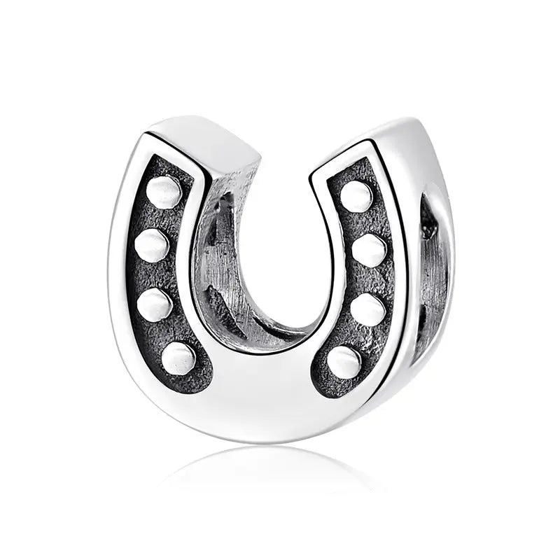 Horseshoe Charm Bead in Sterling Silver Kozy Lumiere