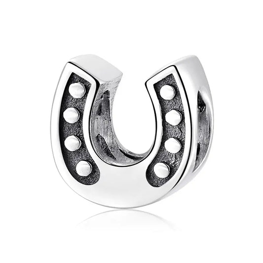 Horseshoe Charm Bead in Sterling Silver Kozy Lumiere
