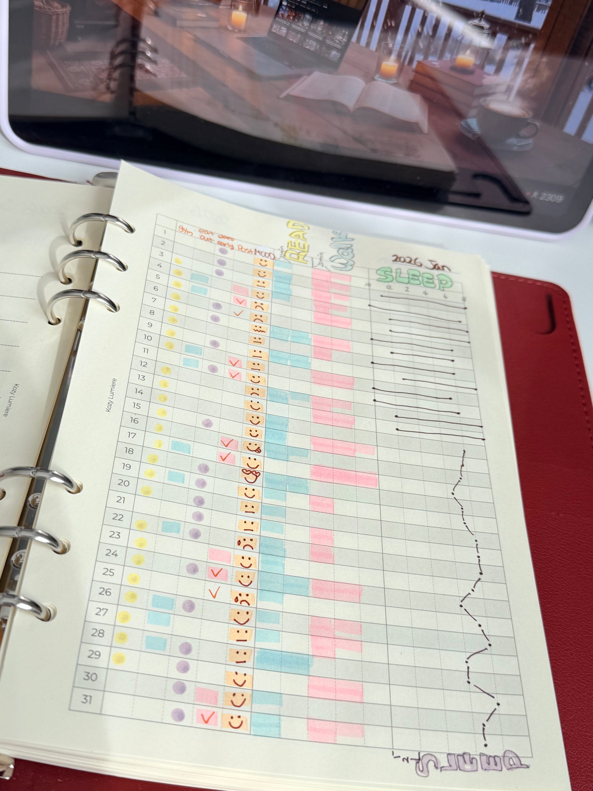 Aqua green A5 Mindful Living Planner Kit with awareness journal pages for mindfulness planning and daily notes - image 9