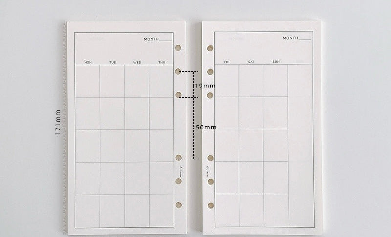 A6 Personal Monthly Planner 50 Sheets cropped