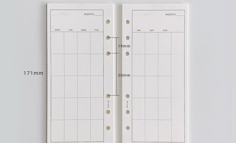 A6 Slim Monthly Planner 50 Sheets cropped
