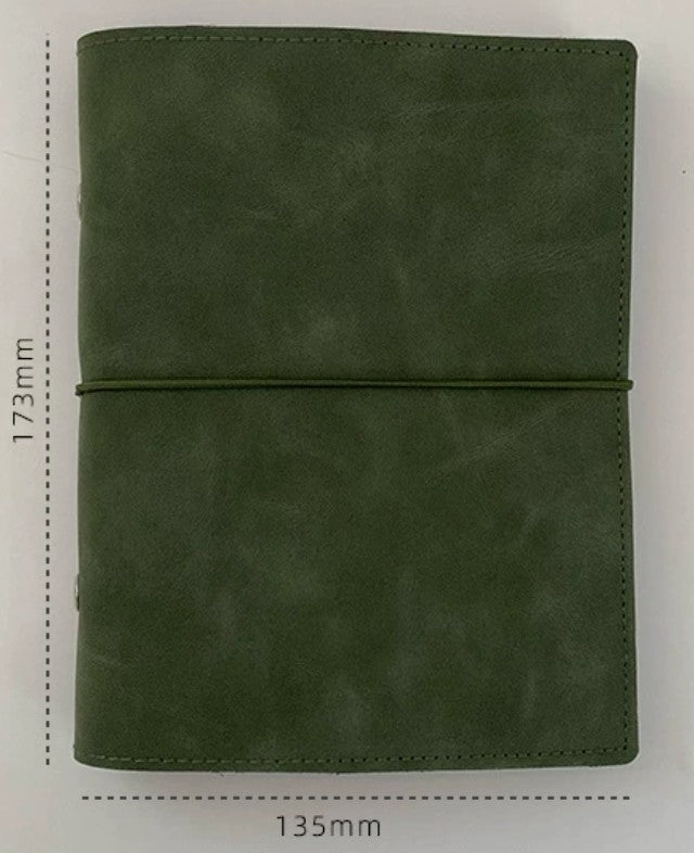 PU Leather Ring Binder | M5/A6/A7/Personal | Vintage Blank Journal for Travel (Faux Leather, Not Real Sheepskin)