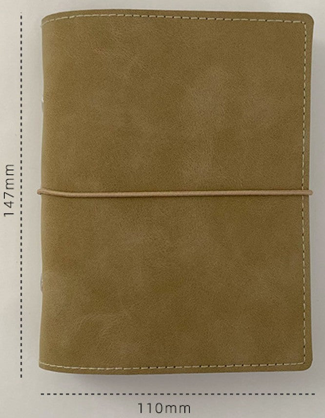 PU Leather Ring Binder | M5/A6/A7/Personal | Vintage Blank Journal for Travel (Faux Leather, Not Real Sheepskin)