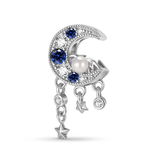 Pearl Moon Charm Bead in Sterling Silver Kozy Lumiere