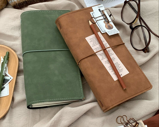 TN Standard Traveler's Notebook set with vintage faux leather journal cover