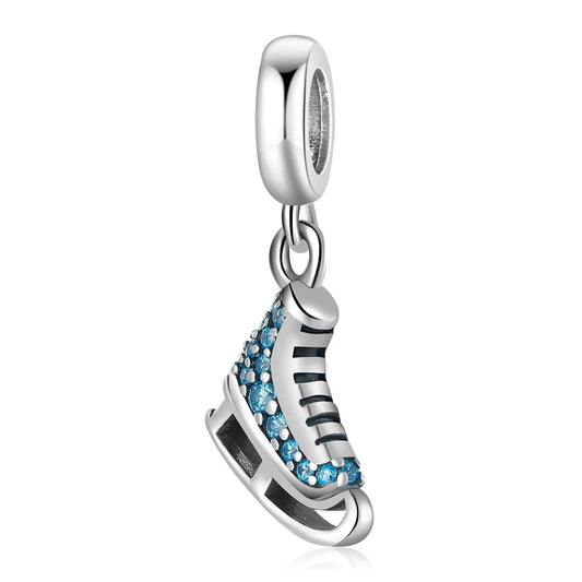 Ice Skates Dangle Charm in Sterling Silver Kozy Lumiere