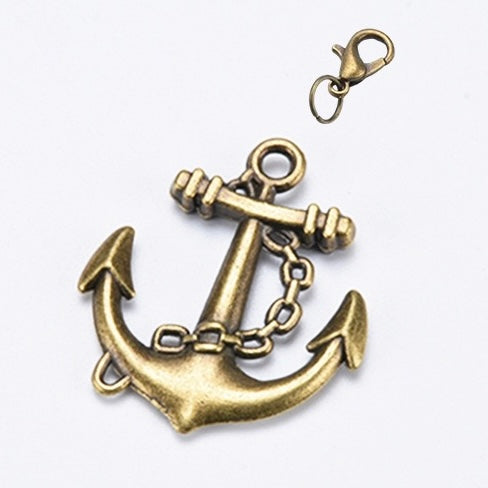 Bronze traveler's notebook charm with lobster clasp for journal planner bag and stationery decoration - image 4