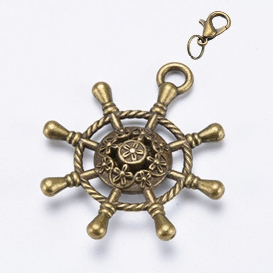 Bronze traveler's notebook charm with lobster clasp for journal planner bag and stationery decoration - image 9
