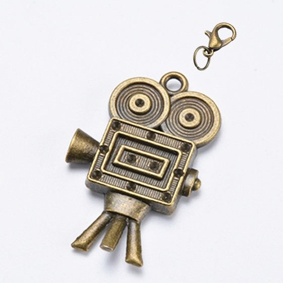 Bronze traveler's notebook charm with lobster clasp for journal planner bag and stationery decoration - image 11