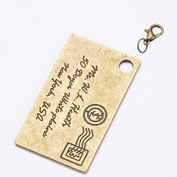 Bronze traveler's notebook charm with lobster clasp for journal planner bag and stationery decoration - image 12
