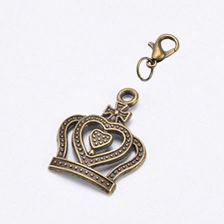 Bronze traveler's notebook charm with lobster clasp for journal planner bag and stationery decoration - image 17