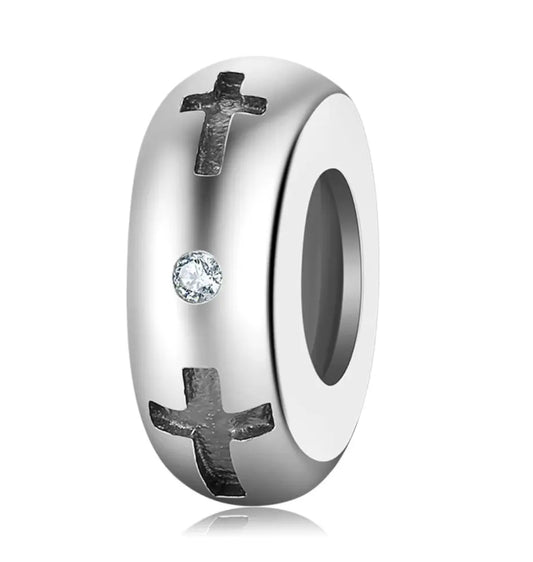 Sterling Silver Cross Spacer Charm Kozy Lumiere