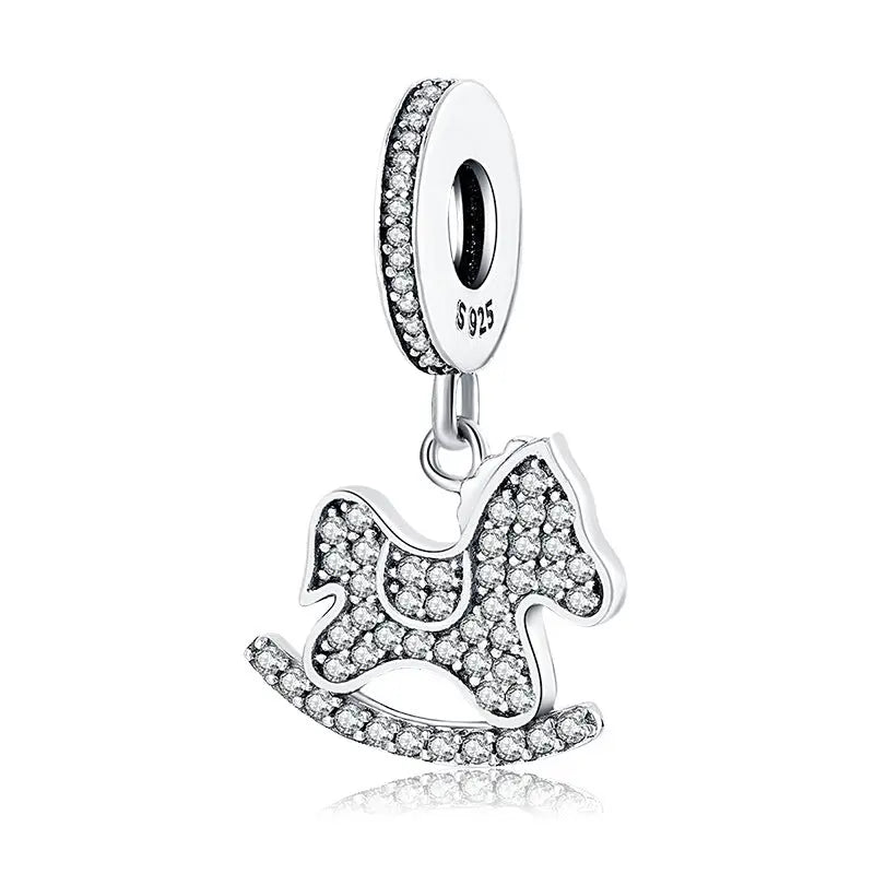 Rocking Horse Dangle Charm in Sterling Silver Kozy Lumiere