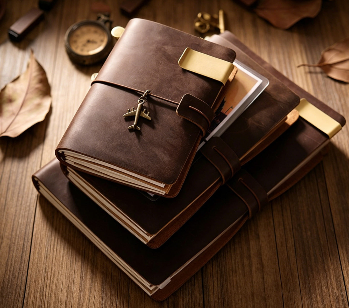 Genuine Leather Travel Journal | Standard Passport Portable A5 | Vintage Notebook