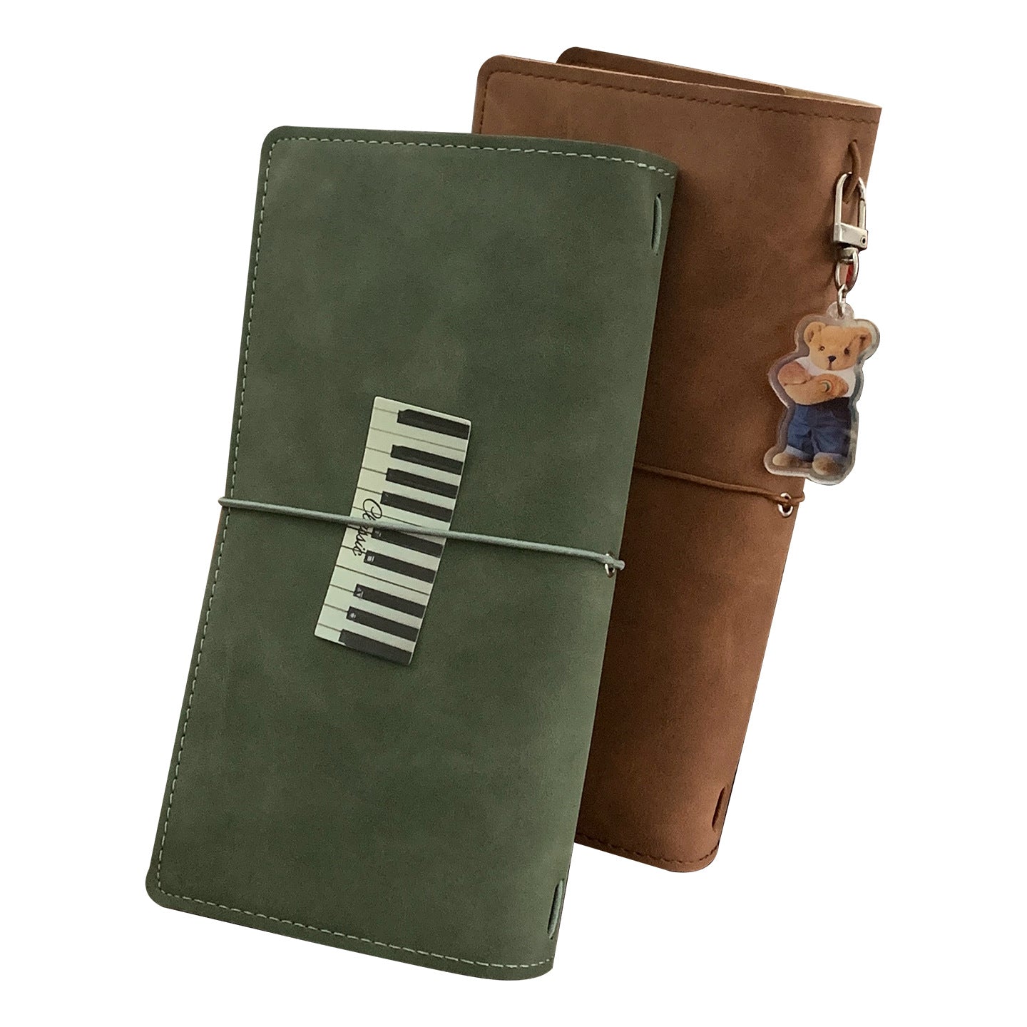 Traveler's Notebook standard cover detail with elastic closure and refillable design