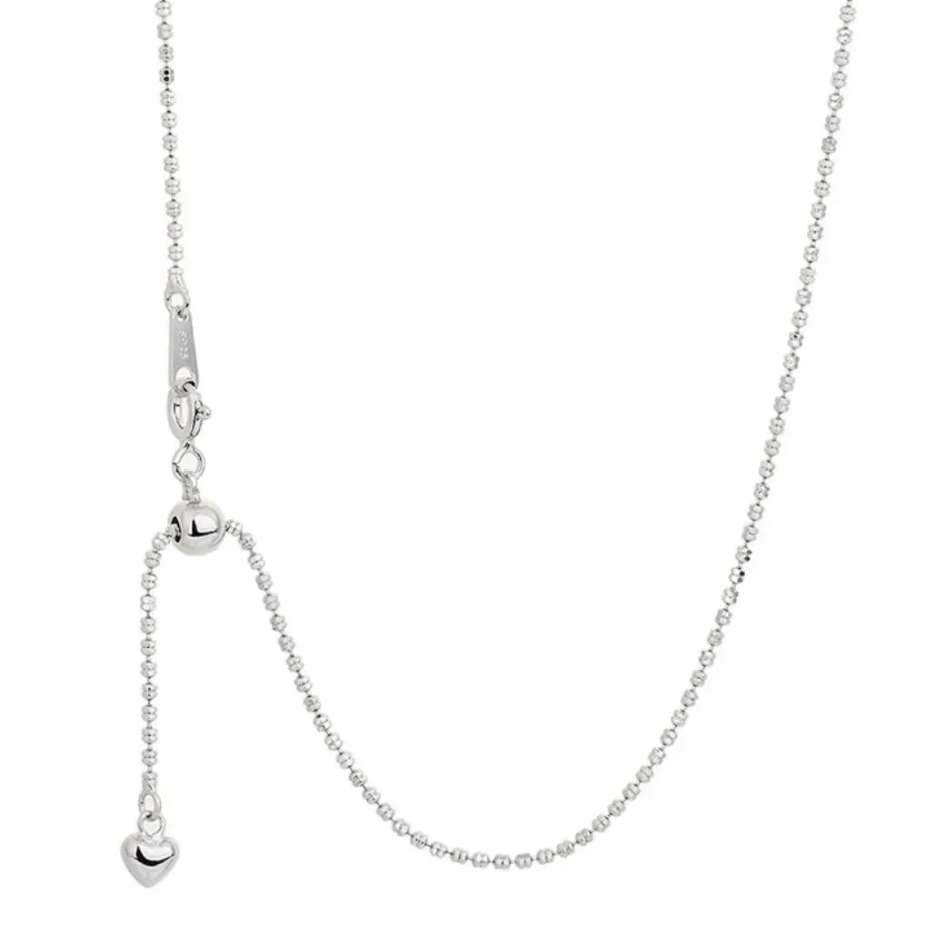 Sterling Silver Beaded Slider Necklace Kozy Lumiere