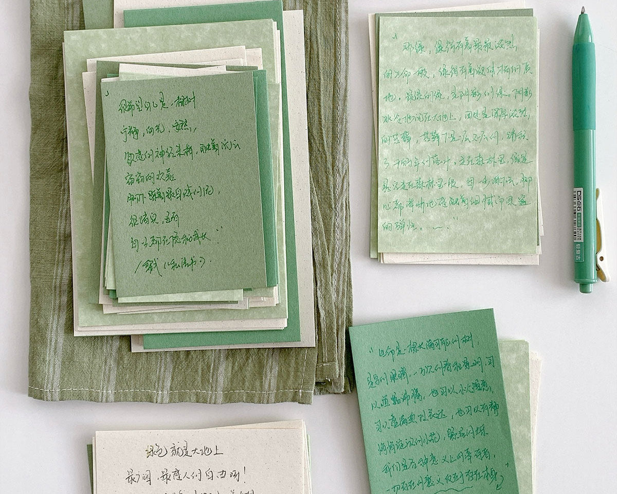Green specialty loose leaf paper pages for planners notebooks and DIY journals